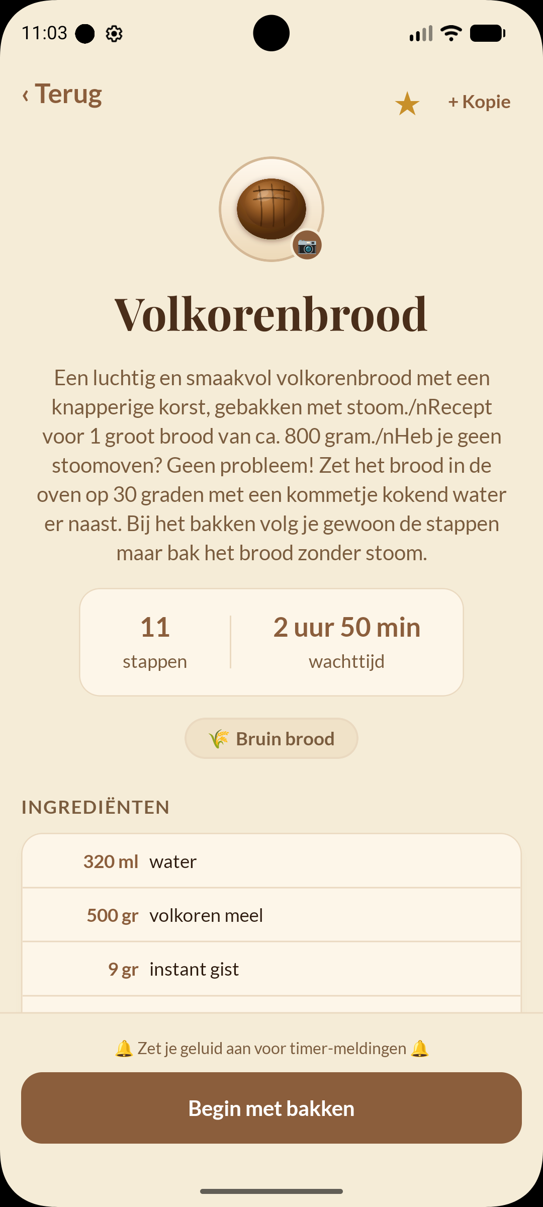 Receptdetail volkorenbrood